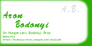 aron bodonyi business card